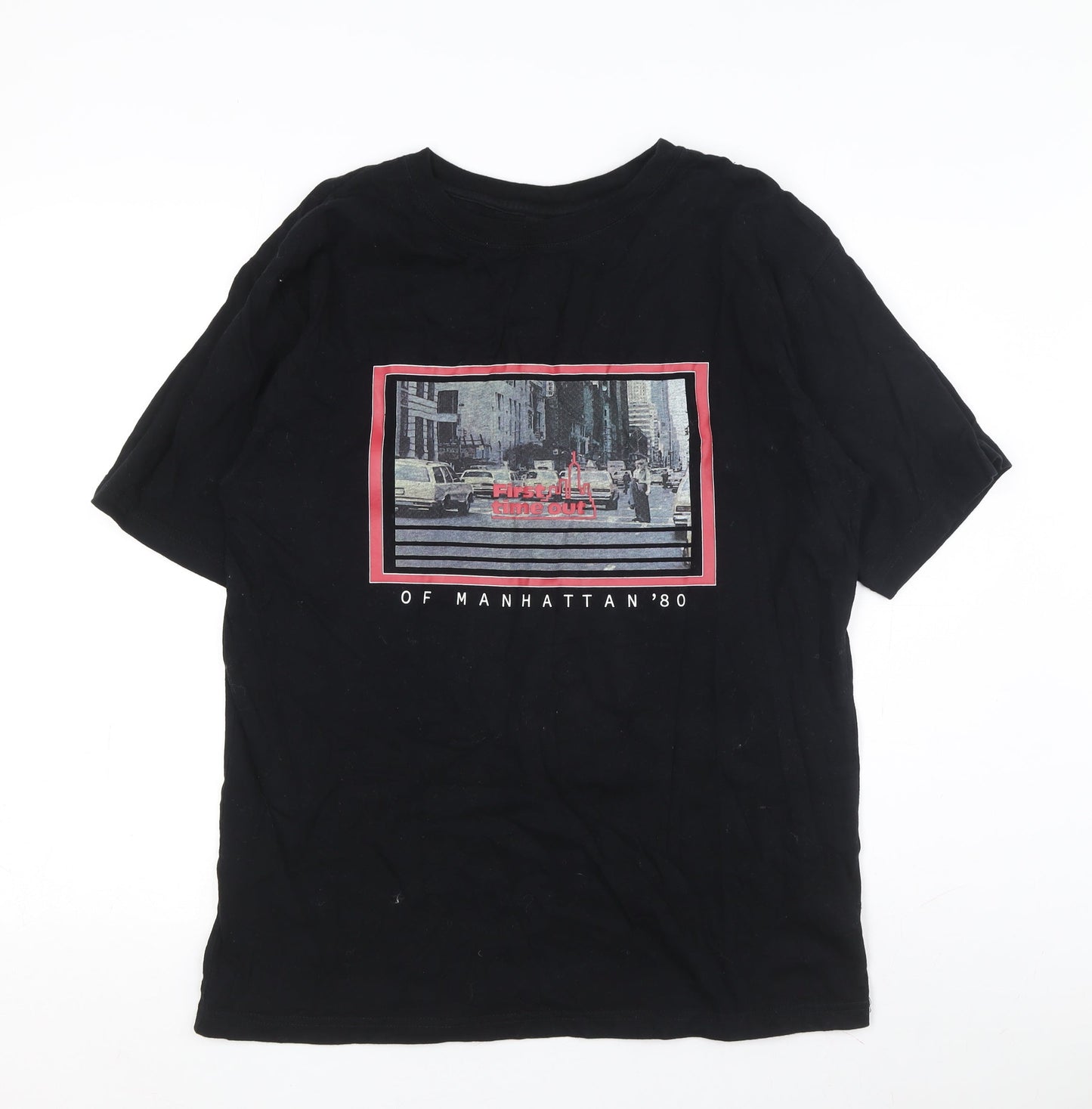 Moussy Unisex Black Graphic Print T-Shirt One Size