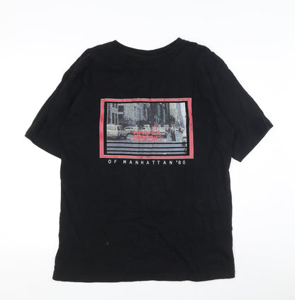 Moussy Unisex Black Graphic Print T-Shirt One Size