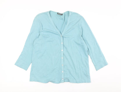 Hawkshead Women's Blue Cardigan V-Neck Medium