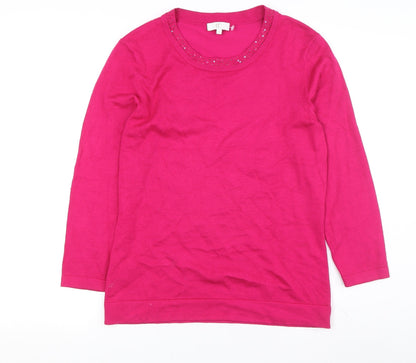 Womens UK Size S CC Pink Pullover Jumper