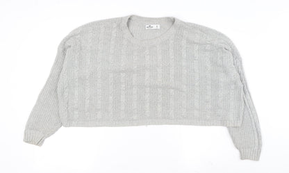 Womens UK Size M Hollister Grey Pullover Jumper