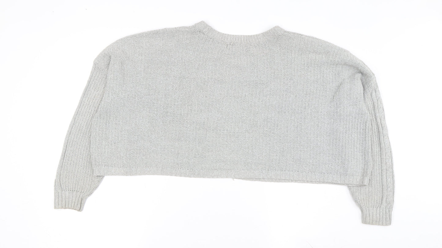 Womens UK Size M Hollister Grey Pullover Jumper