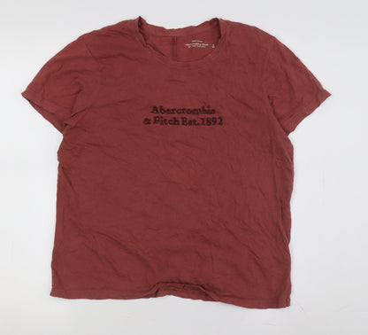 Abercrombie & Fitch Men's Red Short Sleeve T-Shirt S