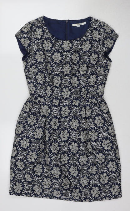 Per Una Women's Blue Shift Dress Size 10 Short Sleeve