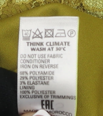 Marks and Spencer Women's Green Lace Dress - Size 8