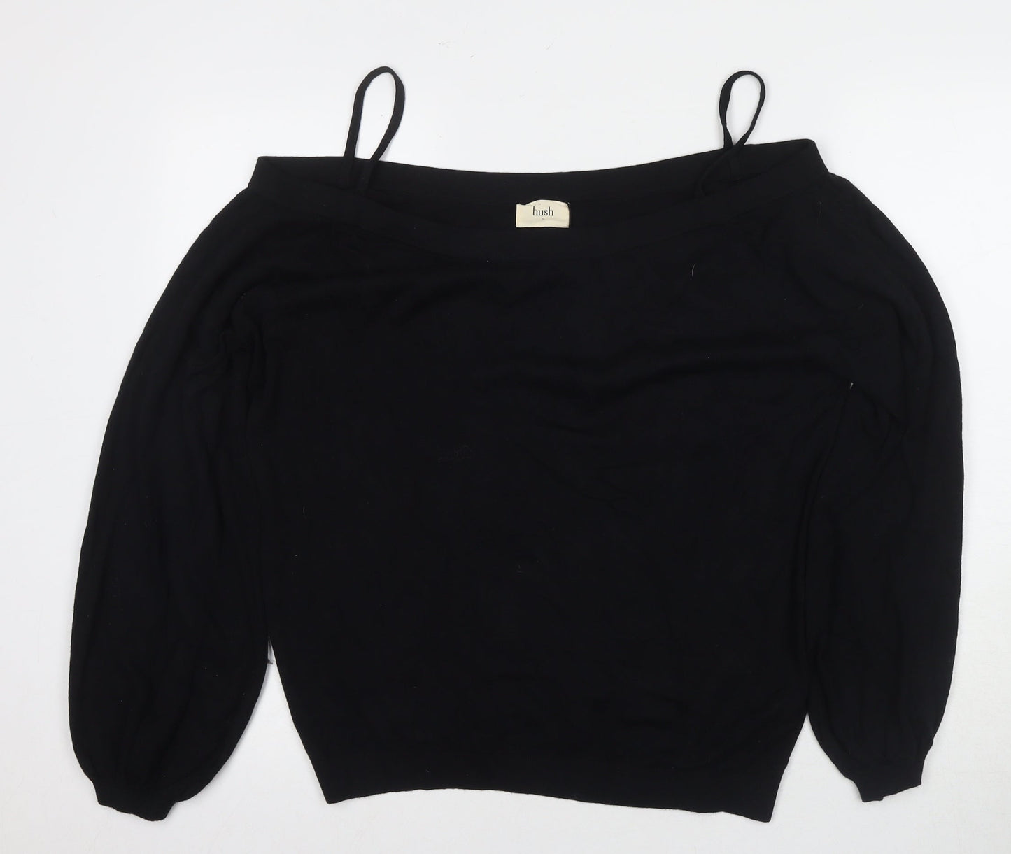 Womens UK Size XL Hush Black Off the Shoulder Blouse
