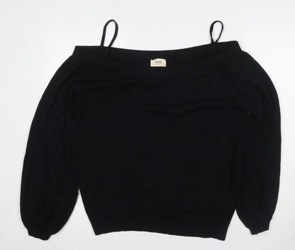 Womens UK Size XL Hush Black Off the Shoulder Blouse