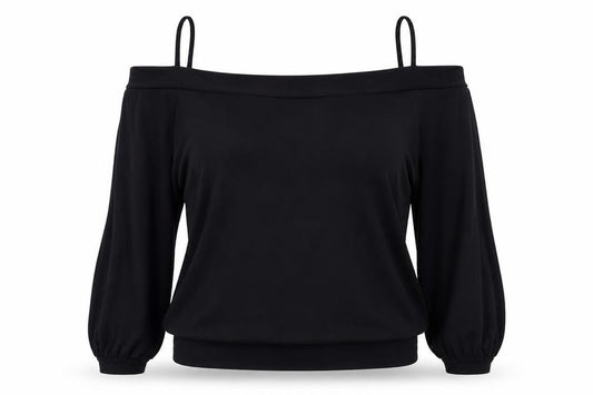 Womens UK Size XL Hush Black Off the Shoulder Blouse