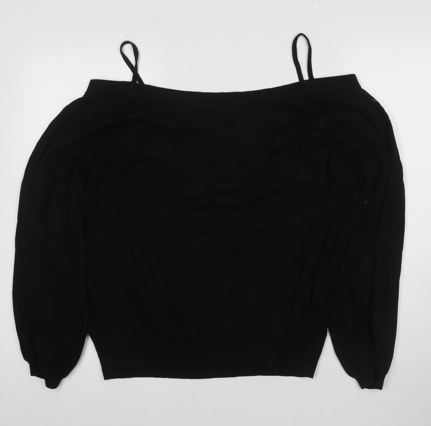 Womens UK Size XL Hush Black Off the Shoulder Blouse