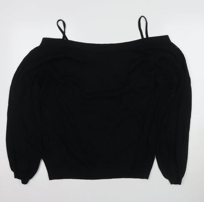 Womens UK Size XL Hush Black Off the Shoulder Blouse