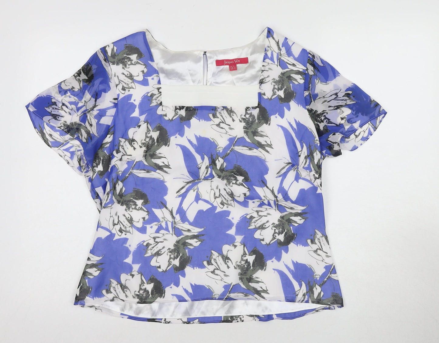Jacques Vert Women's Floral Blouse, Square Neck, Size 14