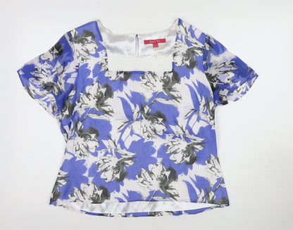 Jacques Vert Women's Floral Blouse, Square Neck, Size 14