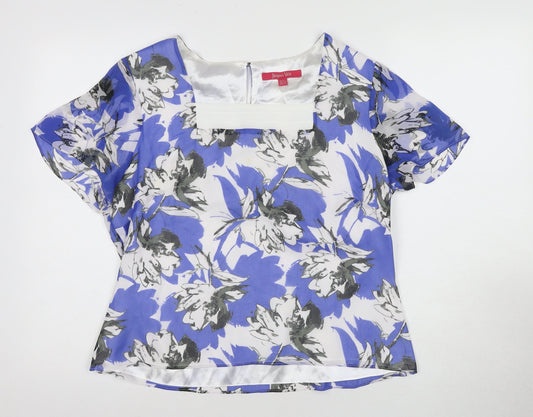 Jacques Vert Women's Floral Blouse, Square Neck, Size 14