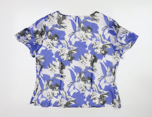 Jacques Vert Women's Floral Blouse, Square Neck, Size 14