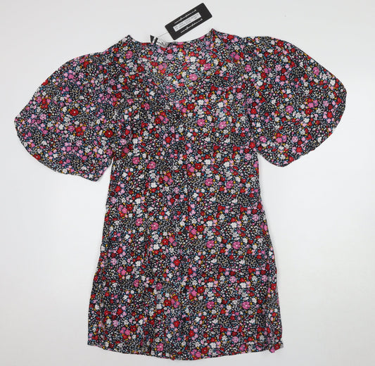 JayLey Women's Floral Puff Sleeve Shift Dress, Size 14