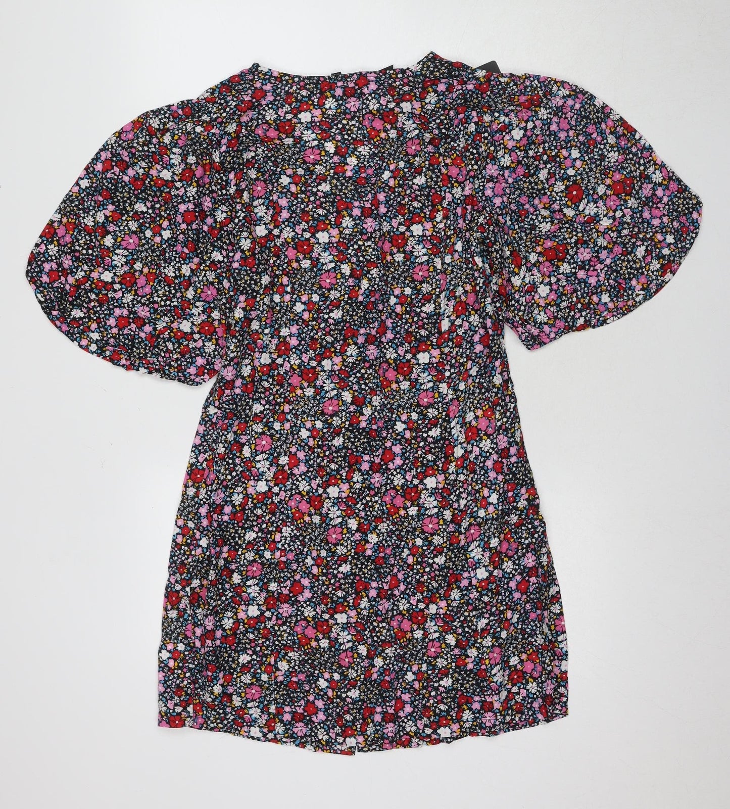 JayLey Women's Floral Puff Sleeve Shift Dress, Size 14