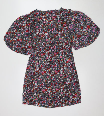 JayLey Women's Floral Puff Sleeve Shift Dress, Size 14