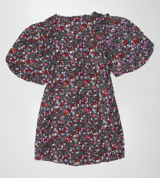JayLey Women's Floral Puff Sleeve Shift Dress, Size 14