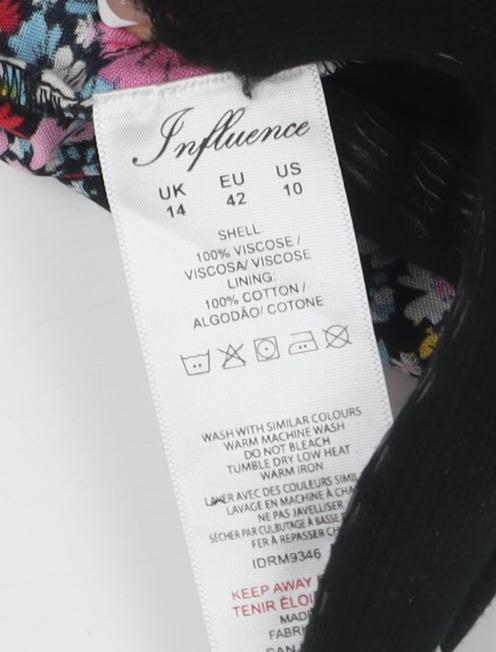 JayLey Women's Floral Puff Sleeve Shift Dress, Size 14