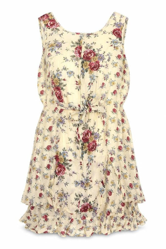 Amanda Smith Women Ivory S Floral Tank Dress