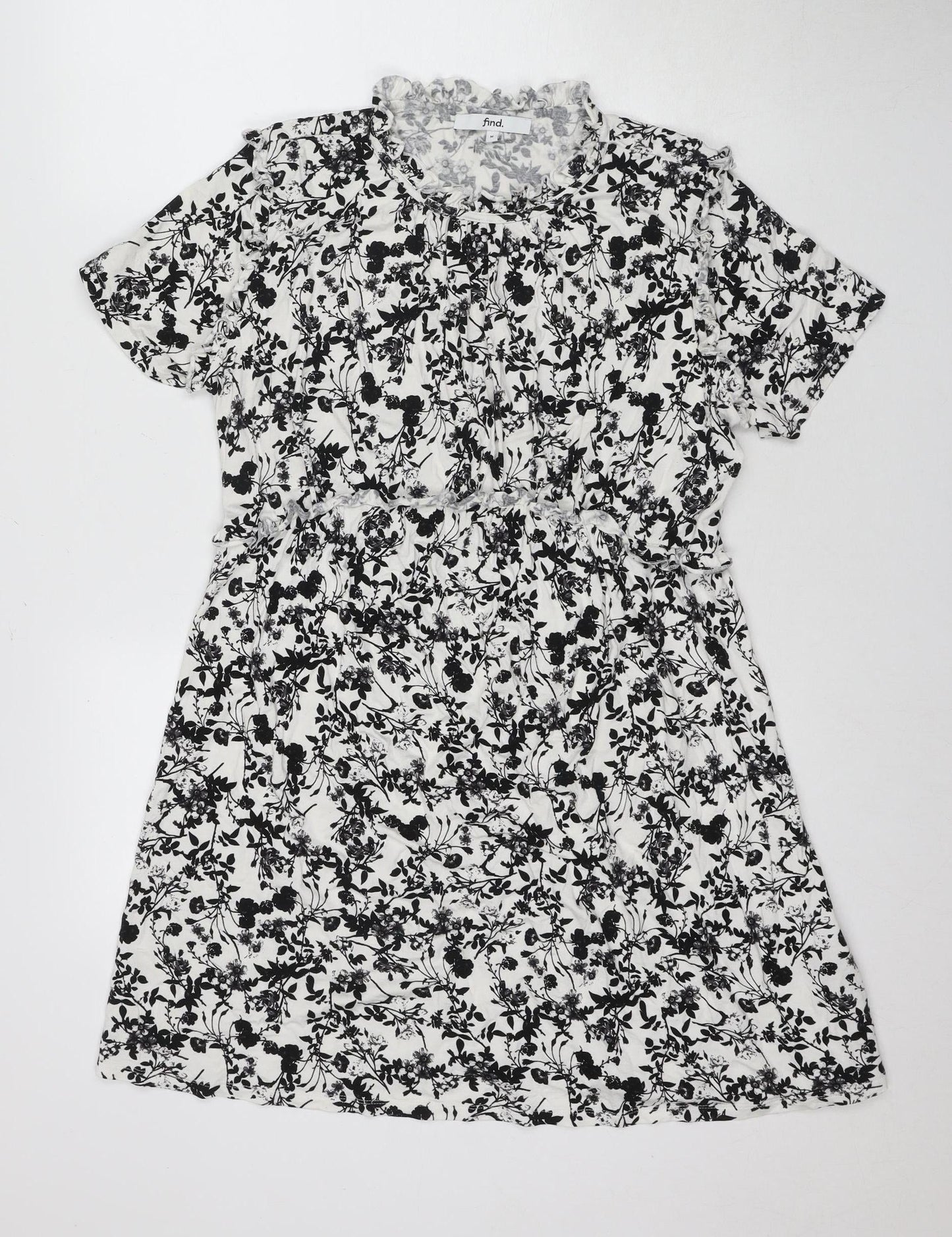 Find Women's Floral Mini Dress Black/White M