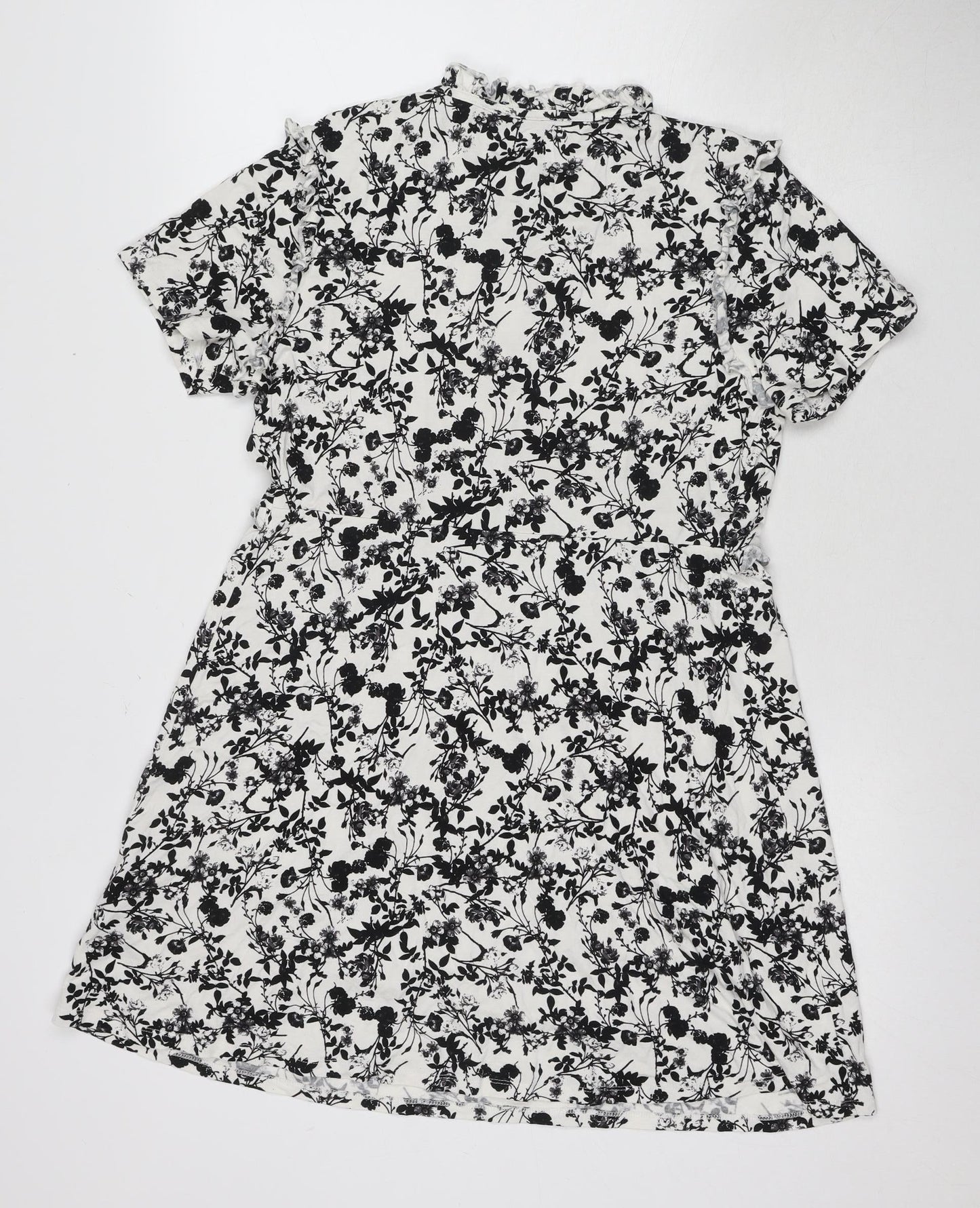 Find Women's Floral Mini Dress Black/White M