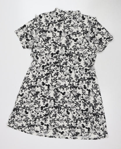 Find Women's Floral Mini Dress Black/White M