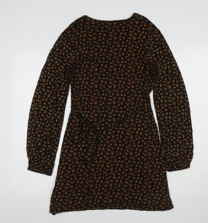 Cameo Rose Women's Black Floral Shirt Dress 8