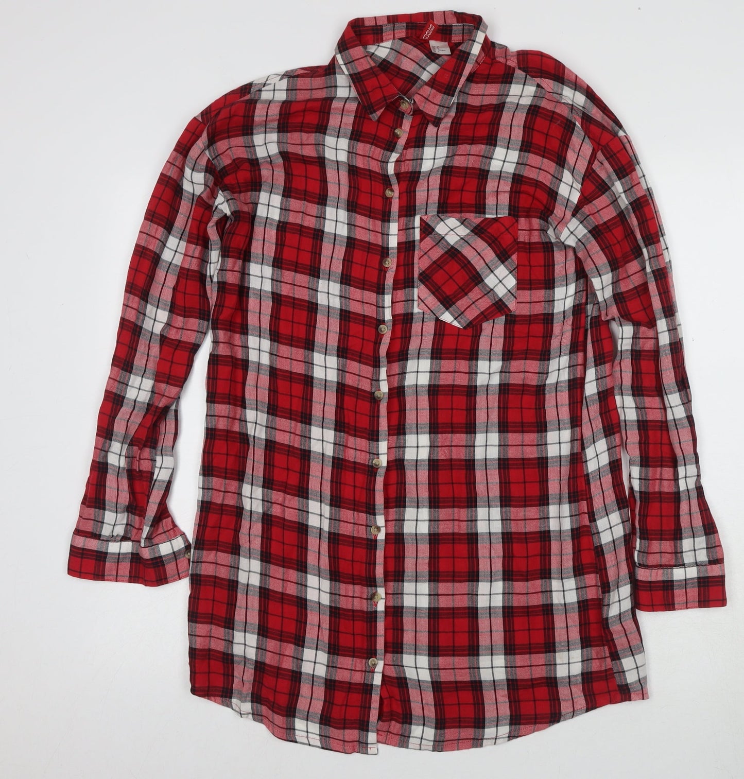 Womens UK Size 6 H&M Red Basic Button-Up