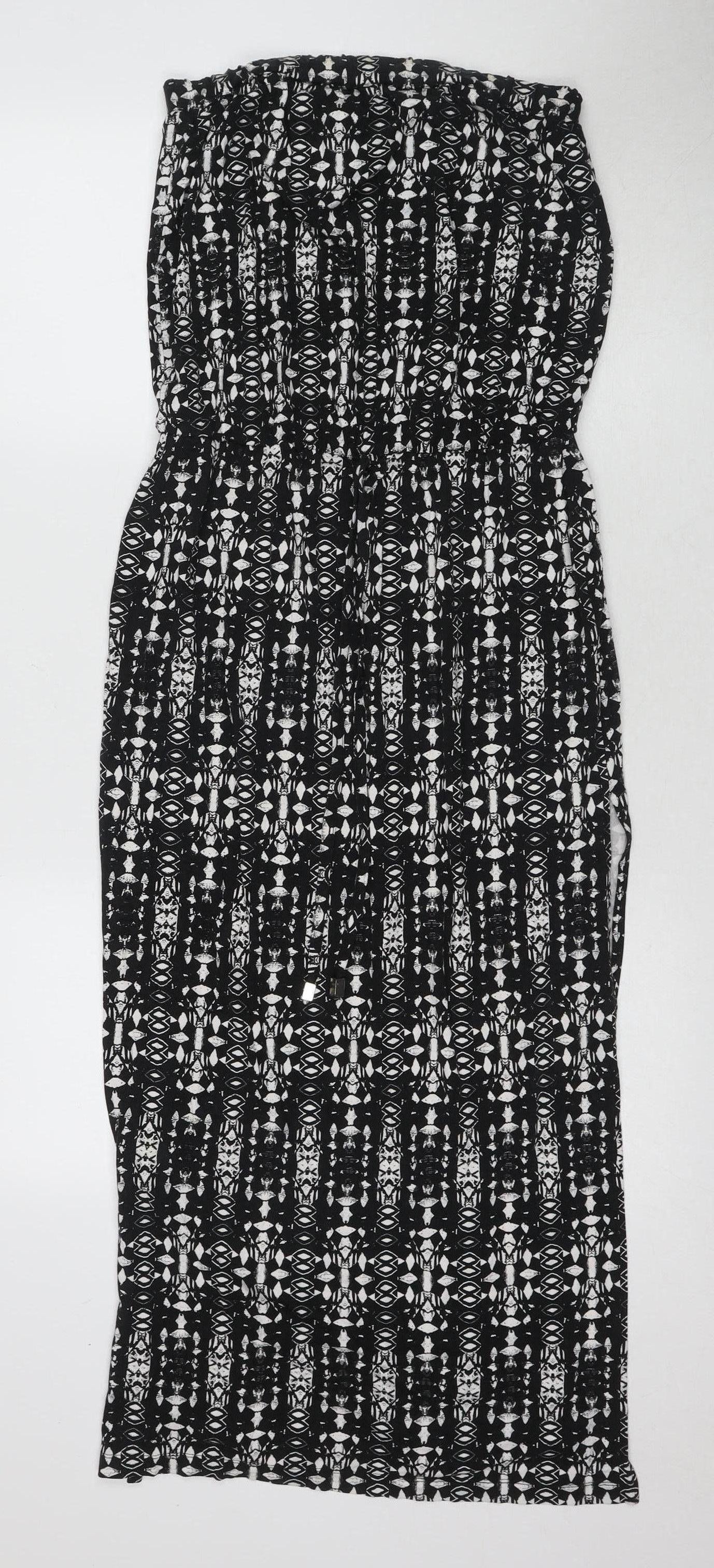 Next Women's Black Strapless Sheath Dress Size 8