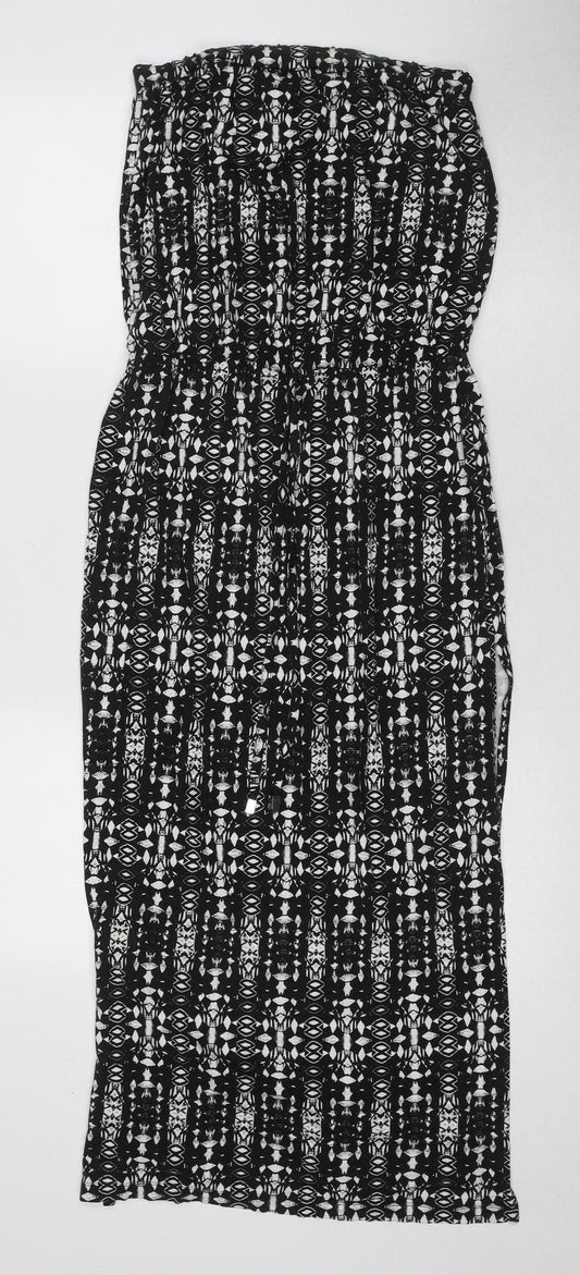 Next Women's Black Strapless Sheath Dress Size 8