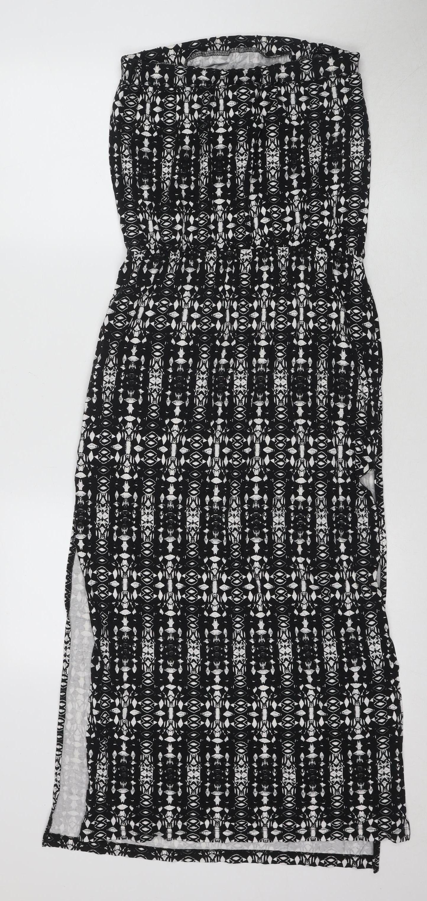 Next Women's Black Strapless Sheath Dress Size 8