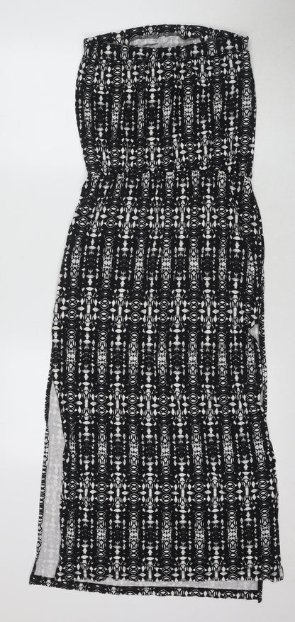 Next Women's Black Strapless Sheath Dress Size 8