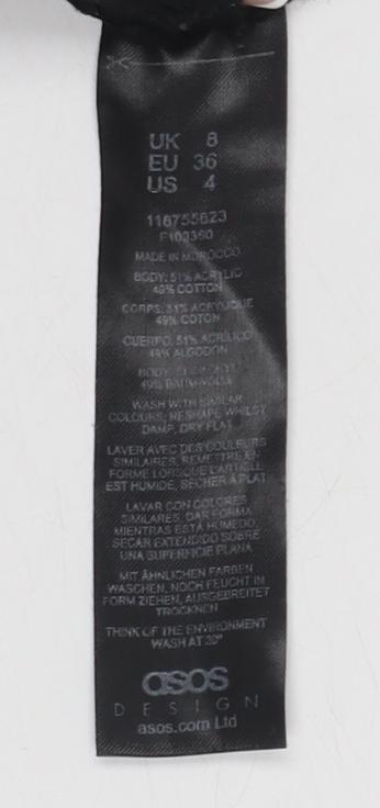 ASOS DESIGN Black Crochet Dress Size 8 Women