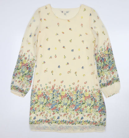 H&M Women's Multicoloured Floral Shift Dress Size 8