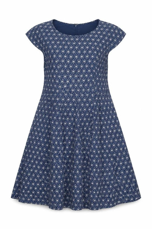 Mudd & Water Women's Blue A-Line Geometric Dress