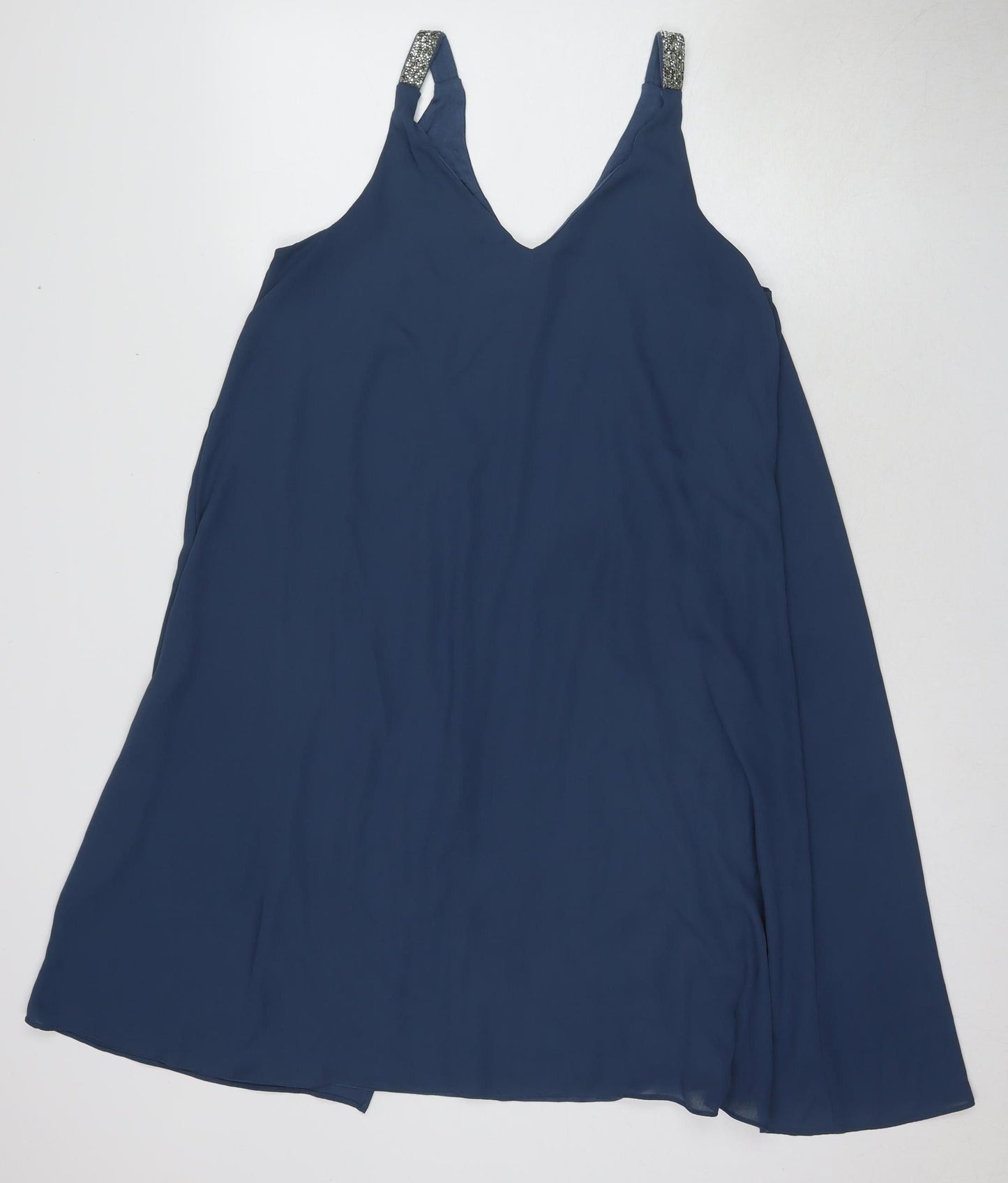 Next Women's Blue Midi A-Line Dress Size 12