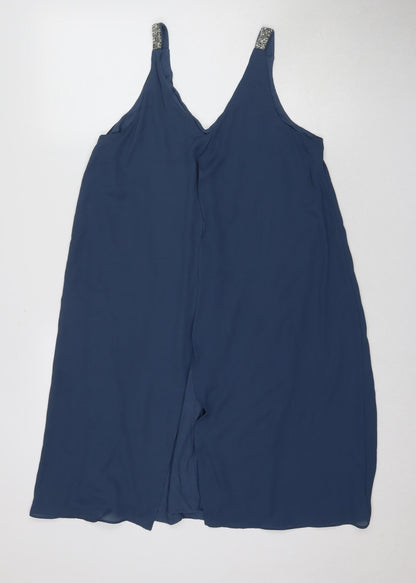 Next Women's Blue Midi A-Line Dress Size 12