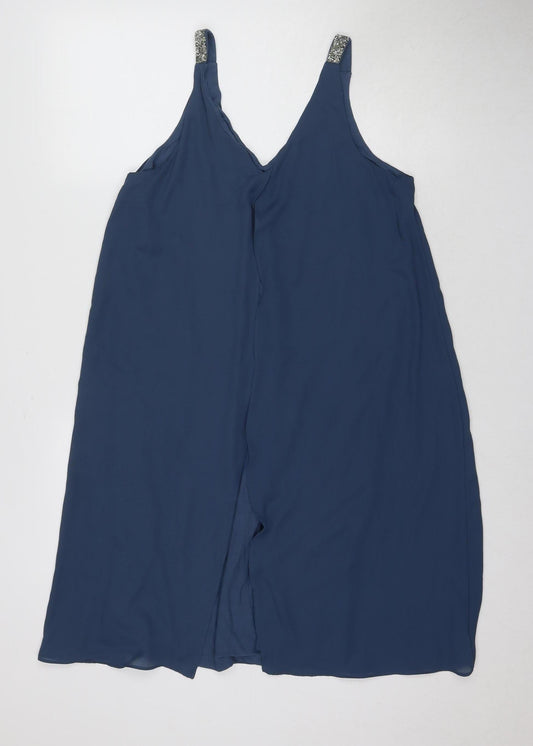 Next Women's Blue Midi A-Line Dress Size 12