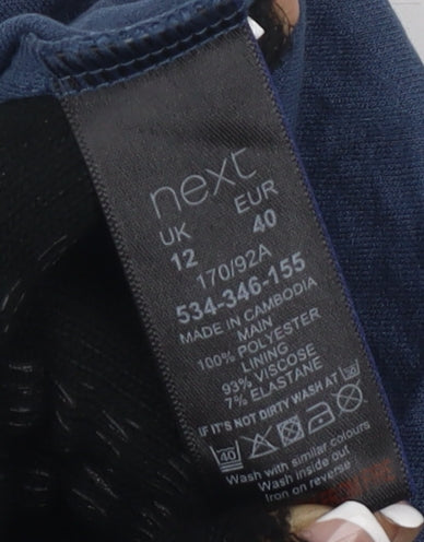 Next Women's Blue Midi A-Line Dress Size 12