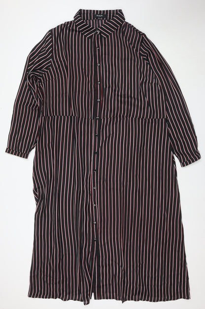 Simply Be Women's Plus Size Striped Shirt Dress