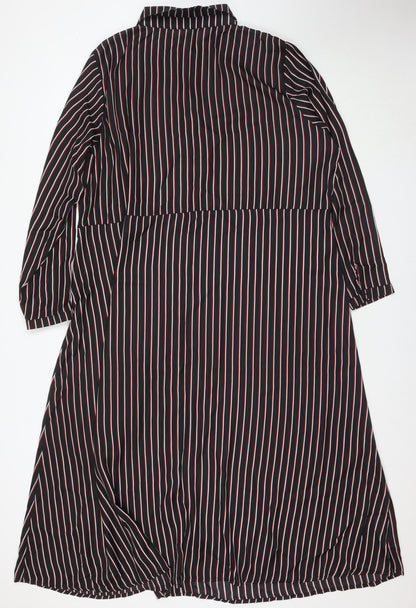 Simply Be Women's Plus Size Striped Shirt Dress