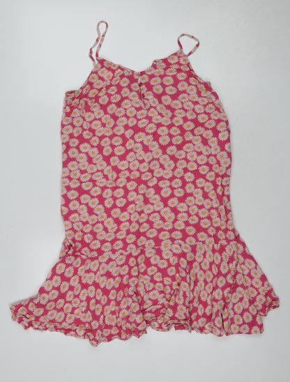 Pieces Women's Pink Floral Slip Dress M
