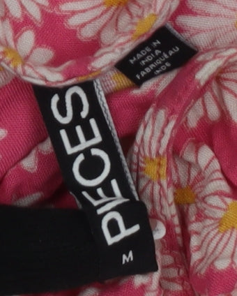 Pieces Women's Pink Floral Slip Dress M