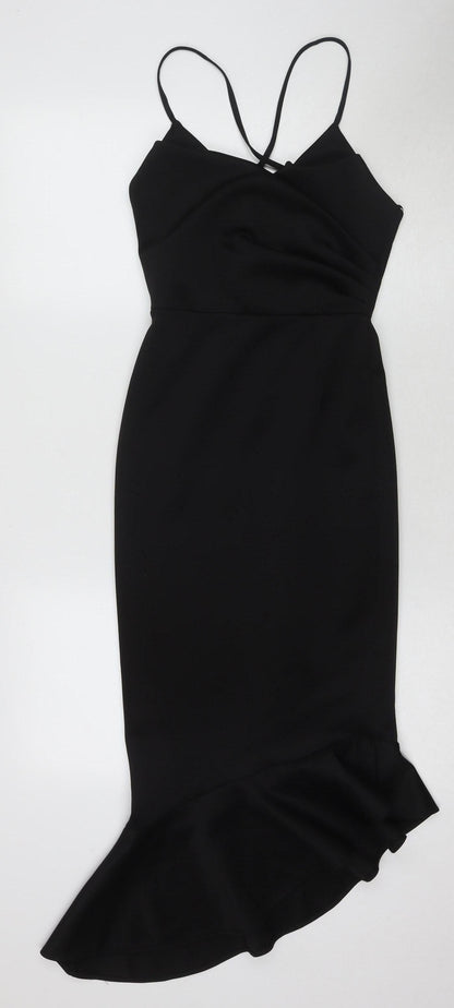 ASOS Women's Black Mermaid Midi Dress - Size 6