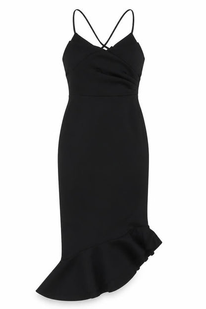 ASOS Women's Black Mermaid Midi Dress - Size 6
