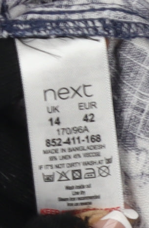 Next Women’s Blue Floral Dress UK 14 Sleeveless