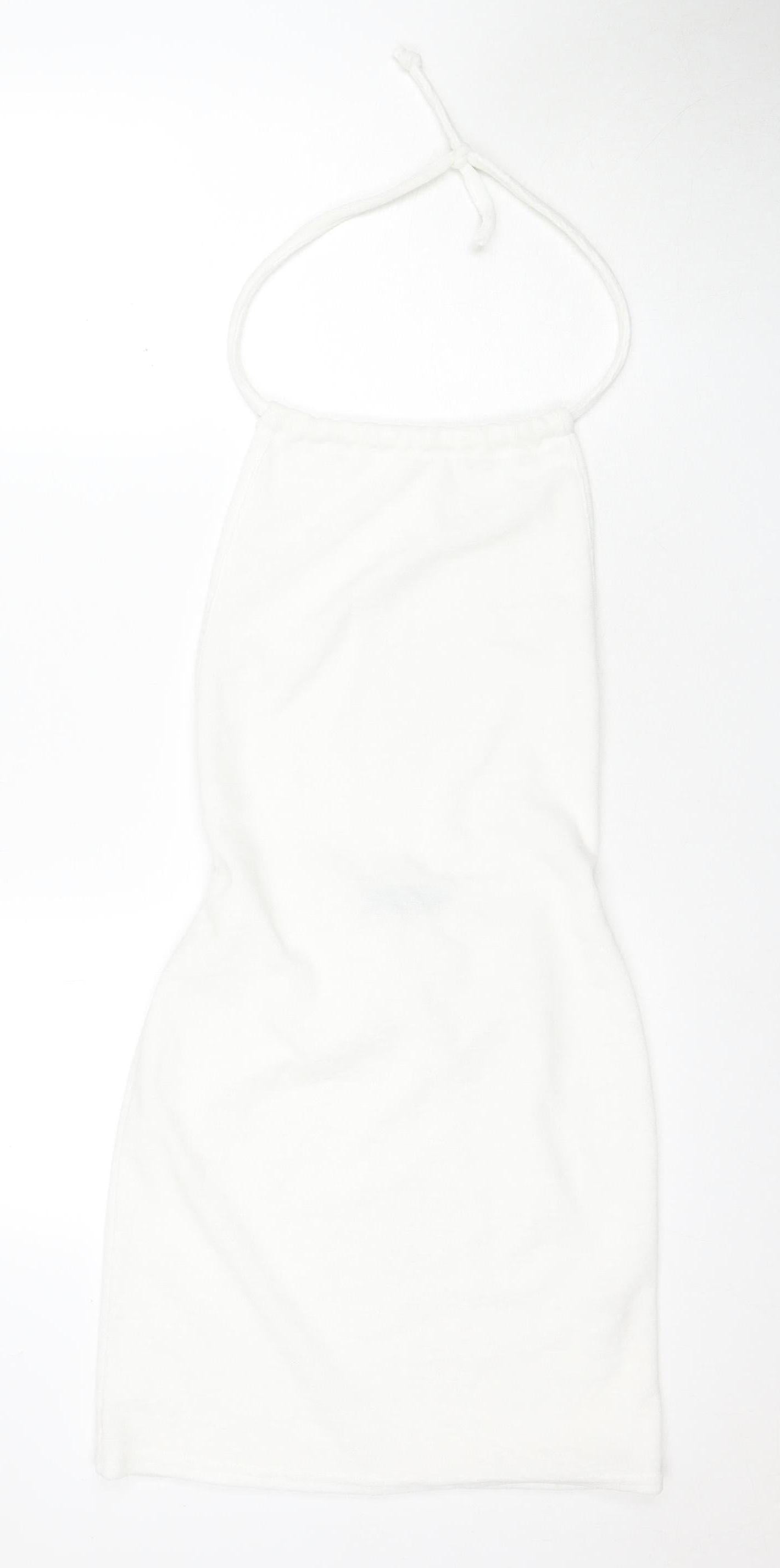 PrettyLittleThing Women's White Sleeveless Dress Size 12