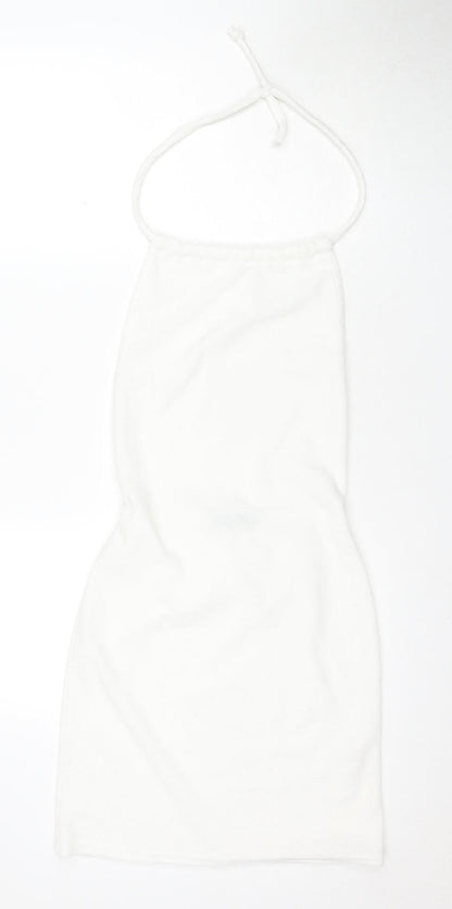PrettyLittleThing Women's White Sleeveless Dress Size 12