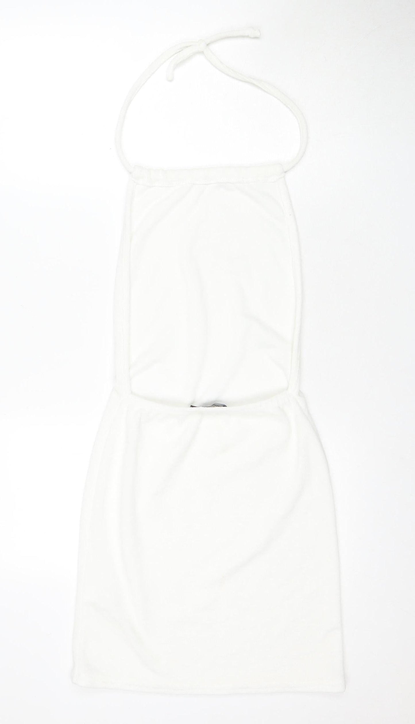 PrettyLittleThing Women's White Sleeveless Dress Size 12